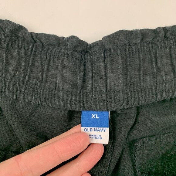 Old Navy Black Linen Blend Wide Leg Cropped Pant XL - Picture 4 of 7